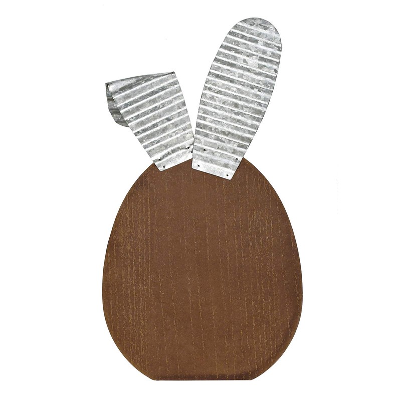 K KILIPES Easter Wood Bunny Sign Table Top Colorful Egg