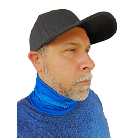 Blue Submersion Fishing Neck Gaiter UV Face Mask Sun Protection Outdoors Swimming Ocean Sports Made in USA (Waves)