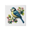 'Blue Tit On Apple Blossom' 108mm Square Ceramic Tile (TD00029486)
