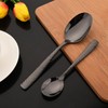 JASHII 5-Piece Black Hammered Flatware Hostess Set Stainless Steel Serving