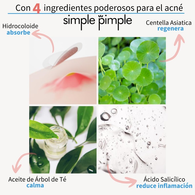 Simple Pimple - Pickel Pflaster, Pimple Patches mit Salicylsäure, Teebaumöl,