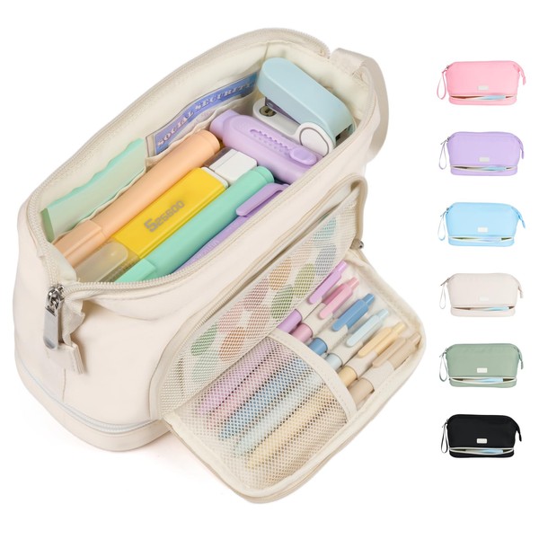 Sooez Big Pencil Case, Extra Large Pencils Pouch, Wide Opening