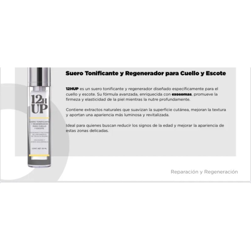 H12up Suero Regenera Antiedad+exo Livecells P/cuello/escote