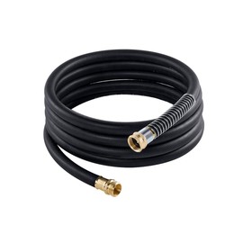 Leader Garden Hose 15ft x 3/4", Heavy Duty Short Water Hose, Male to Female Fittings, Five Layered Braiding for Durability, 1000PSI Burst, 300PSI Working (Black)