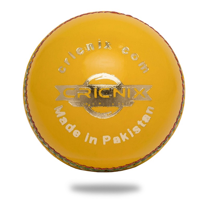 Cricnix Cricket Ball Bionic Indoor Leather Yellow Balls 110g (3-Pack)