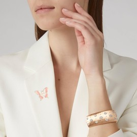 EMEGCY Pink Butterfly Brooch Pin Rhinestone Butterfly Lapel Pin Jewelry Valentine's Day Gift for Women Girls