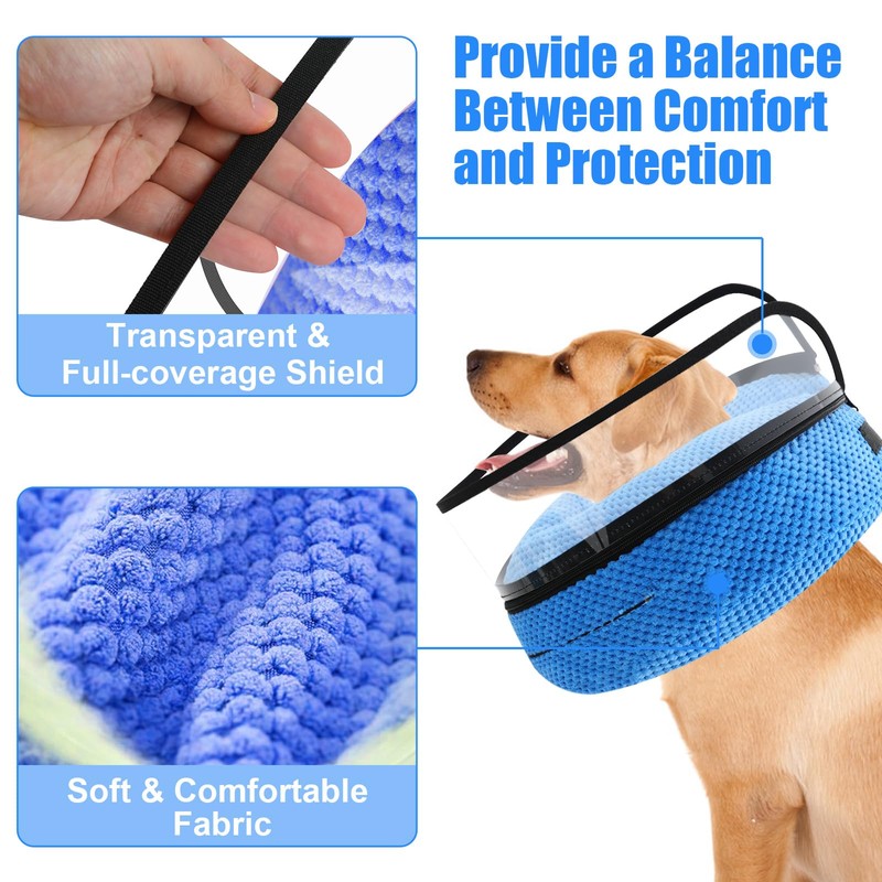 2-in-1 Soft Inflatable Dog Cone Collar Alternative with Enhanced Anti-Licking
