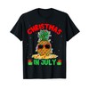 Summer Christmas in July Pineapple Sunglass Santa Hat T-Shirt