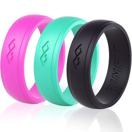 Rinfit Women's Silicone Wedding Rings. U.S. Design Patent (size 6, 3 pack)