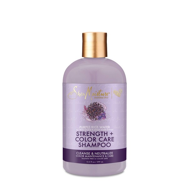 SheaMoisture Purple Rice Water Strength + Color Care Shampoo for Damaged Hair 13.5 fl ounce
