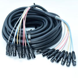 Arklove DMX Cable 50ft Snake Cables Audio Balanced Patch XLR to XLR 8 Channel Connector Digital Splitter Microphones Stage & Studio Recording Studio Equipment Profesional Live Cable