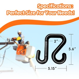 SERABETTO 2 Pack Bucket Hooks, Aerial Bucket Hooks, Fits for 2" Aerial-Bucket Lip, Lineman Bucket Hooks, Black Nylon 99 Design | Perfect for Lineman and Bucket Use