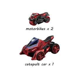 Fuwraixis Catapult Motorcycle Alloy 2 in 1 Motorcycle Anti-Toy with Sound and Light Effects, Cool Kids Toy, Collector's Car Model Decoration, Gifts for Boys
