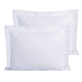 Ty-Group 250 Thread Count White Pillow Shams Set of 2 (Standard Size , 20 x 26)