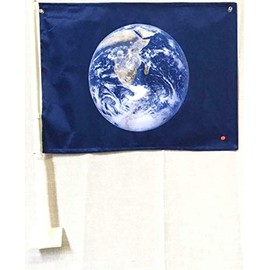 "Flags & Signs" 12x18 Earth Globe Double Sided Car Window Vehicle 12x18" Flag a-1-999