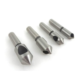 Taytools 467252 4 Piece 82 Degree Single Zero Flute Countersink Chamfering Tool Set in Wooden Box