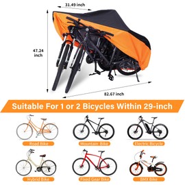 BLEJOY Bike Cover Waterproof Outdoor - Bicycle Covers for 1 or 2 Bikes Rain Sun UV Dust Wind Proof Cover for Electric Mountain Road Bike