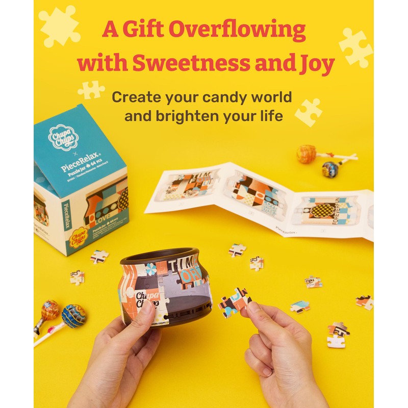 Chupa Chups X PieceRelax 3D Puzzle Jar 64 Plastic Pieces