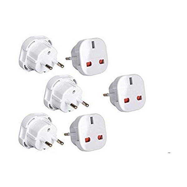 Quick4You Q4U 9825 Travel Adaptor White UK to EU Europe