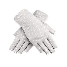 Maxdot Fingerless Gloves Non Slip UV Protection Driving Gloves Summer Outdoor Gloves for Women(1 Pair,Gray)