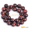 (16mm/Red) - GEM-inside 16mm Round Red Tiger Eye Beads Strand