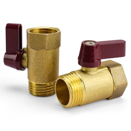 HERKINDNESS Shut-off Valve, 1/2 Inch, Pack of 2 Ball Valves, 1/2 Inch Brass Stopcock, with Inner and Outer Wire Interface, Rustproof and Corrosion Resistant, for Kitchen, Bathroom, Toilet