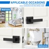Plustool 6 Pack Matte Black Door Handles, Keyless Interior Door