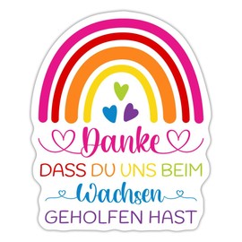 Spreadshirt Bei Wachsen Gehilfen Danke Farewell Sticker, max. 10 x 10 cm, 10 x 10 cm, Matt White