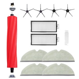 Home Times Accessories Roller Brush Knit Set for Roborock Q7Max+/Q7 Series Vacuum Spare Parts (4 Mop Pads+1 Main Brush+2 Hepa Filters+4 Side Brush) …