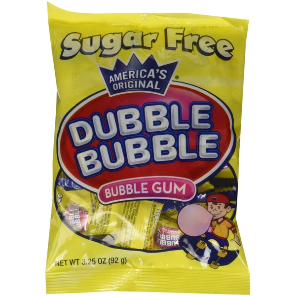 Dubble Bubble Sugar Free, 3.25-Ounce Bags (Pack of 12)