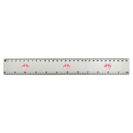 'Pink Bow' 30cm (12 Inch) White Plastic Ruler (RL00090990)