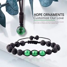 Green Agate Lava Rock Beads Lava Rock Bracelets and Necklace Set (Green Agate)