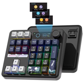 Womier SK30 Mechanical Numpad, Mini Keyboard with Screen & Knob,Black