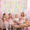 Colorful Happiest Birthday on Earth Banner, Pre-Strung Princess Theme Decor