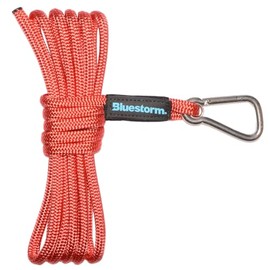 Bluestorm 3/8" x 25' Double Braid Red Launch Line w/Stainless Steel Clip - Made in USA