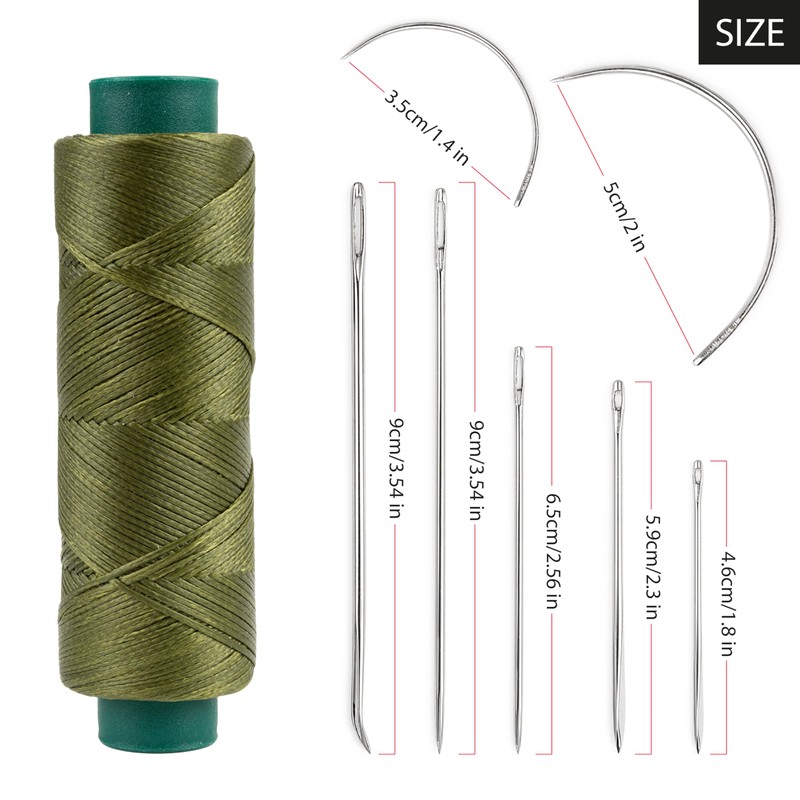 Shelver Waxed Thread with 7 Piece Repair Needle Set, Strong