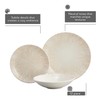 Corona 12-Piece Light Sandy Beige Ceramic Dinnerware Sets, Plates and