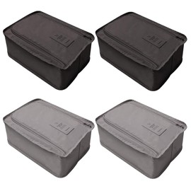4 PCS Shoe Bags for Travel, Foldable Shoe Bag Waterproof Dust Proof Shoe Storage Bags Multifunctional Shoes Bag with Zipper for Men or Women Daily Use (Black,Grey)