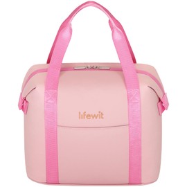 Lifewit Insulated Lunch Bag for Women, Thermal Lunch Box Container Organizer with Zips for Adult Men, Lightweight Waterproof Tote Bag for Work Picnic Travel, Pink,9L