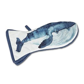 Abbott Collection 56-SM Whale Shaped Oven Mitt, 15" L, White/Navy