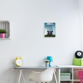 Stupell Industries Bear with Berry Cloud Framed Giclee Art by Paula Belle Flores