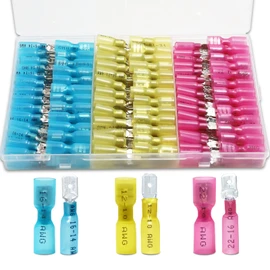 MENTBERY 150 PCS Spade Connectors, Heat Shrink Spade Terminals 22-10 AWG, Wire Connectors Male and Female