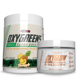 Glow & Greens Bundle - OxyGreens (30 Serve) + OxyGlow Collagen Powder by EHPlabs | Digestive Balance + Skin Support | Designed for Daily Wellness Routines