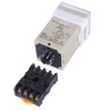 110V AC Digital Time Relay with Base,DH48S-S Cycle Control 0.1s~99h