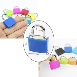 Padlock Small with Key, Pack of 4 Colourful Suitcase Locks, Suitcase Locks, Mini Luggage Locks, Security Lock for Locker Cabinet, Navy Blue + Green + Orange + Pink