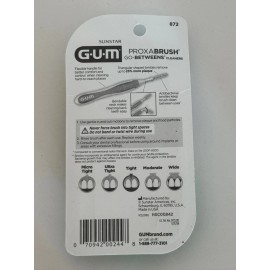 GUM Proxabrush Go-Betweens Interdental Brushes, Tight, Plaque Removal, 10 Count
