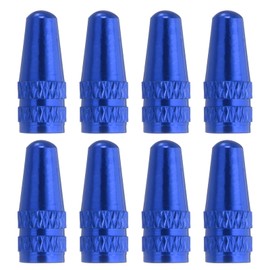 sourcing map 8pcs Bike Valve Caps Anodized Aluminum Road Bicycle Air Tire Valve Caps Dust Caps for MTB Road Racing Bicycle, Blue