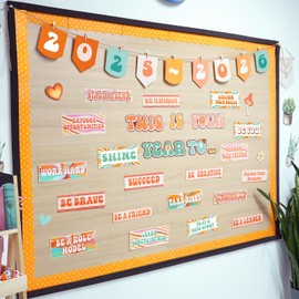 Classroom Bulletin Board Decorations, This is Your Year to Bulletin Board Sets, Growth Mindset Positive Affirmations Wall Decor for Teacher Groovy Welcome Back to School Classroom Door Wall Decors