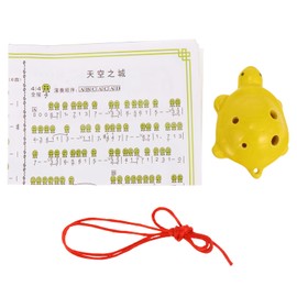 MILISTEN 6 Hole Alto Ocarina Ceramic Ocarina Yellow Turtle Shape Chamber Musical Instrument Ocarina Flute for Kids Beginner Ocarina