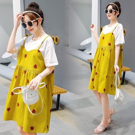 Trendy Summer Short-Sleeve Maternity Dress a76 Popular L/Pink Dress 3ea